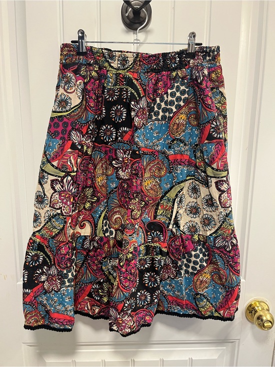 Dresses & Skirts - Bohemian Patchwork Midi Skirt - Multicolor